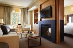 All residences provide living room with fireplace and sofa bed, in-unit washer and dryer